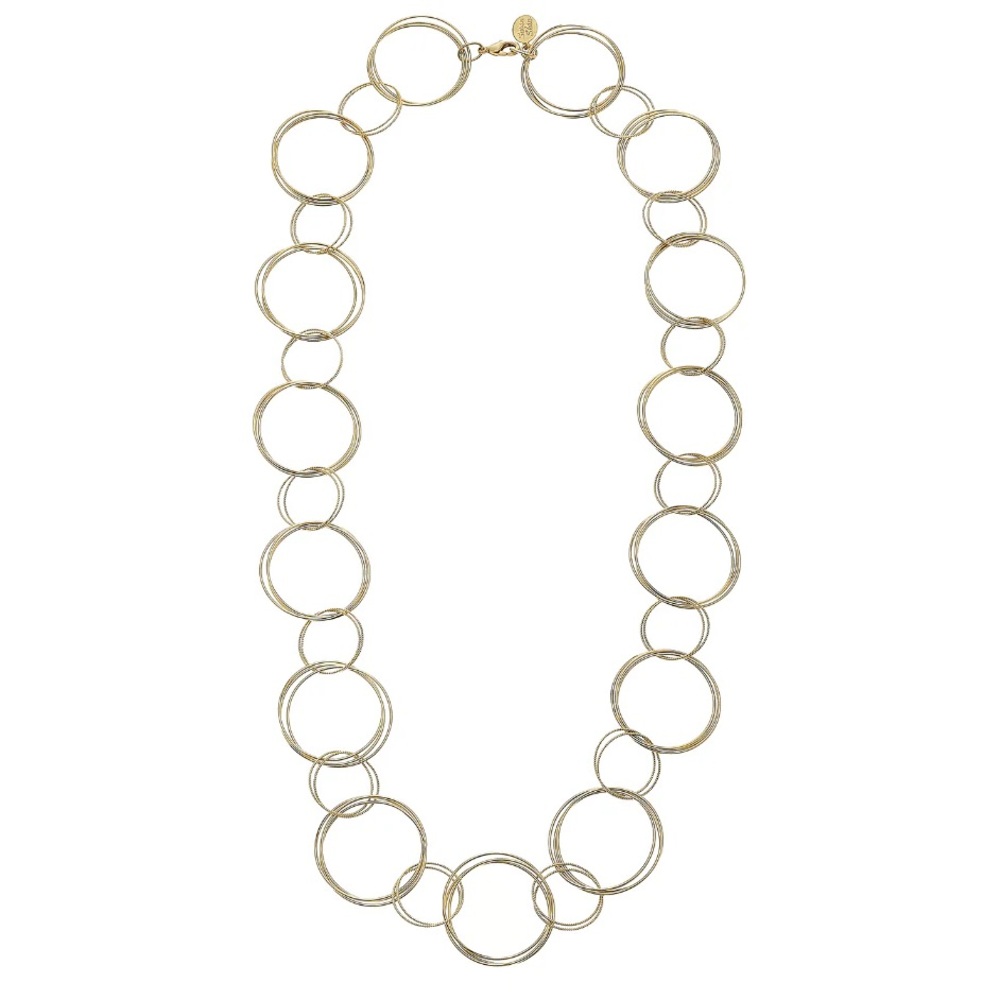 Susan Shaw 30" Handcast Gold Ring Necklace